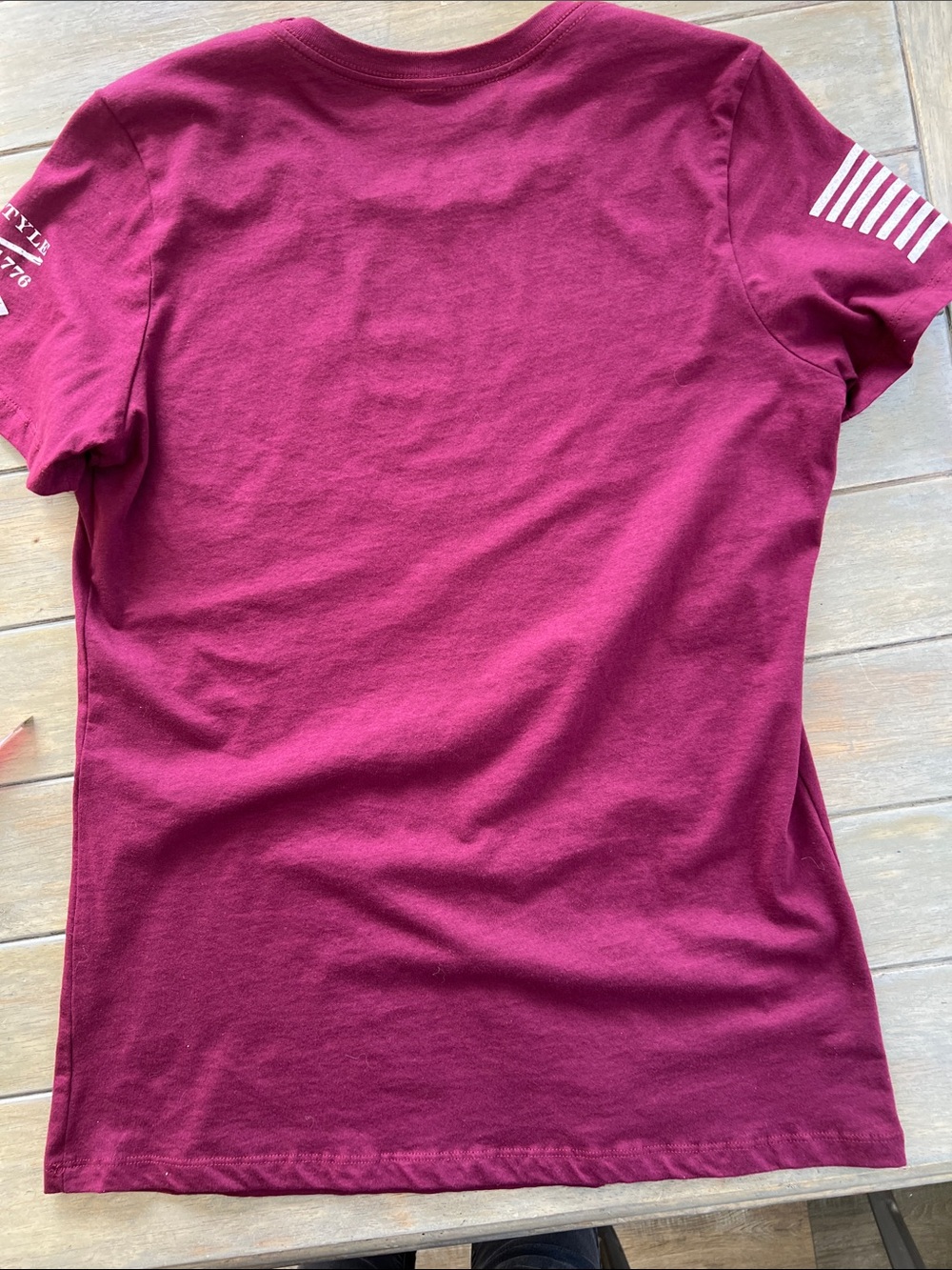 Grunt Style Maroon and White Patriotic Graphic Tee - Picture 8 of 11